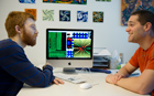 Student and faculty working together