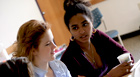 Two students in classroom