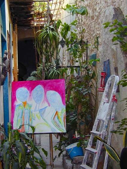 Photo of a painting and plants