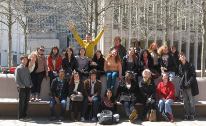 Hampshire College students on a trip to New York City to see a theatre production