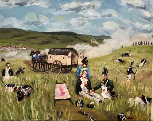 Painting of early EMTs at work
