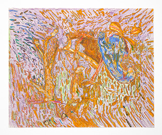 Yusef Lateef, Untitled, Date unknown, Pen, marker and oil pastel on paper, 14 x 17 inches. Image courtesy of White Columns.