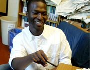 student with computer
