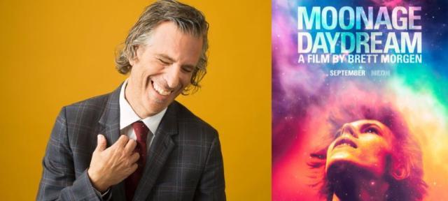 Brett Morgen and "Moonage Daydream" movie poster side by side.