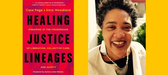 Book cover "Healing Justice Lineages" and Cara Page