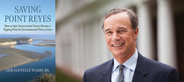 Gerald Felix Warburg and the cover of his book, Saving Point Reyes