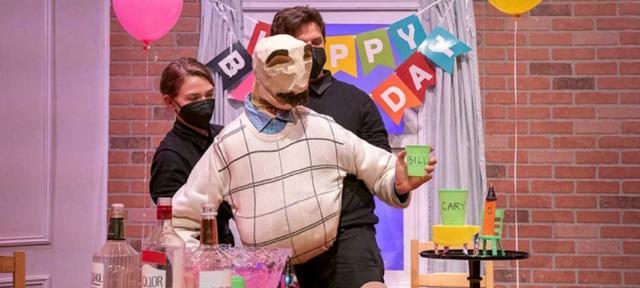 Still from the comic puppet play, “Bill's 44th”