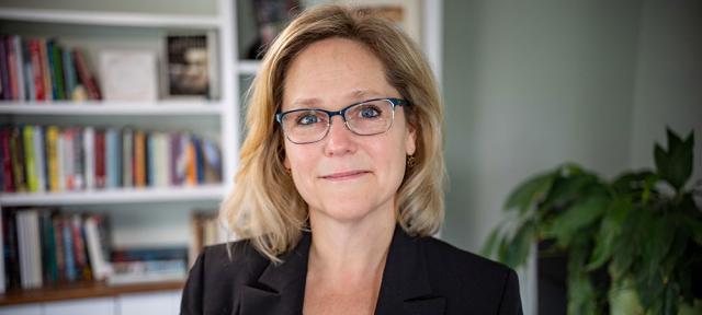 Interim President Jennifer Chrisler in her office