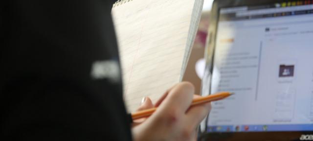 student at computer