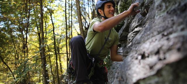 A rock climber from Hampshire's OPRA program