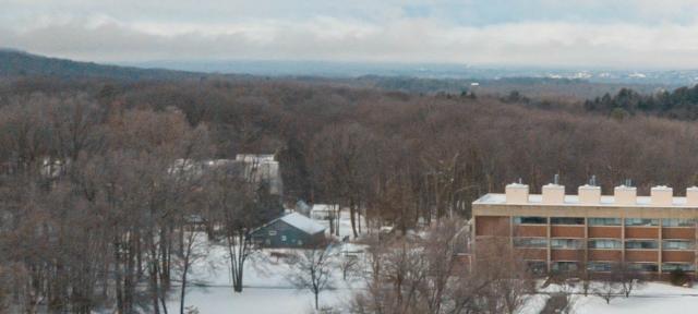 Middle of Hampshire campus blanketed in snow