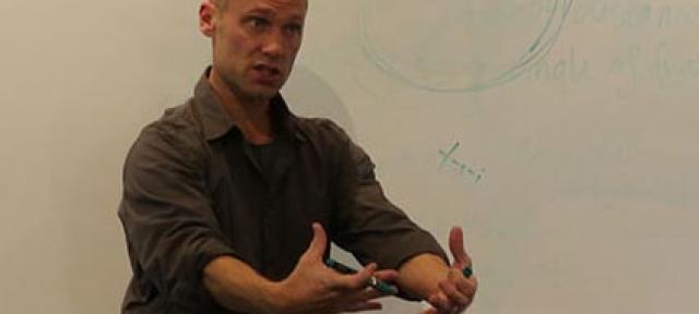 Professor Christoph Cox in the classroom