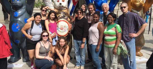 Group photo of students in the Cuba exchange program