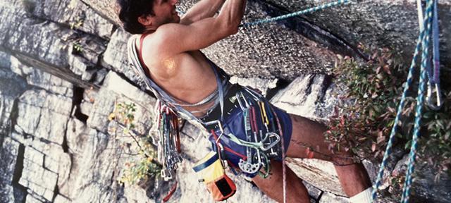 Bob Garmirian climbing rocks