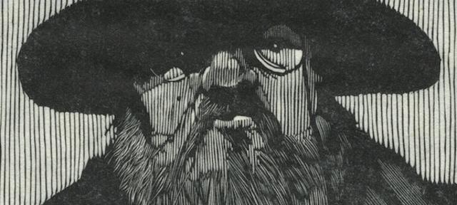 Barry Moser, Self-Portrait as Mad Hatter, wood engraving. From the Vance Studley Collection of Barry Moser prints at Hampshire College Barry Moser Mad Hatter Self-Portrait