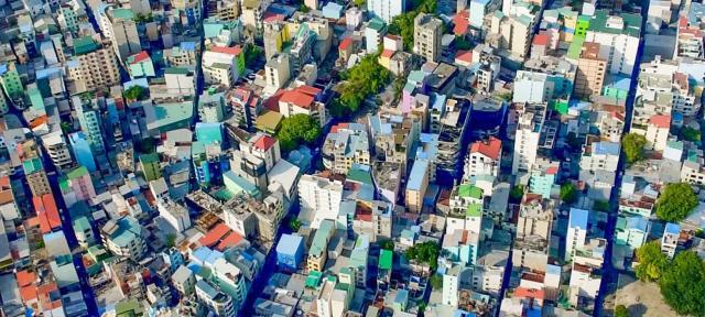 High density housing as seen from above