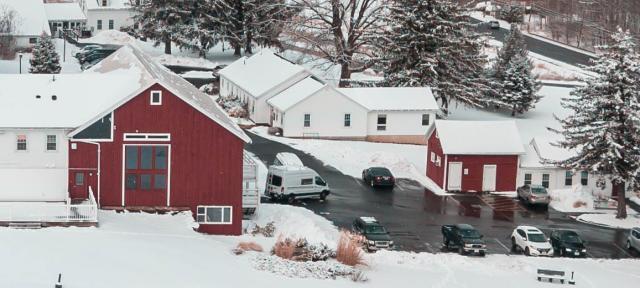 Red Barn in snow