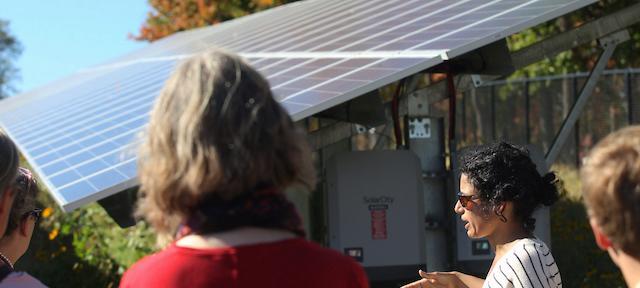Seeta Sistla tour of campus solar-array field