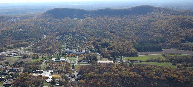 campus and mountains