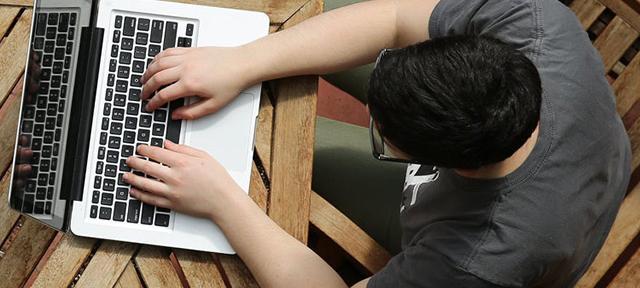 student at computer