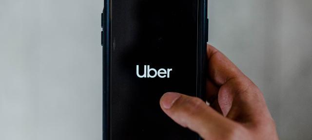 cell phone showing Uber