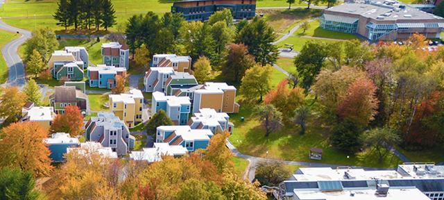 Hampshire campus from a drone camera