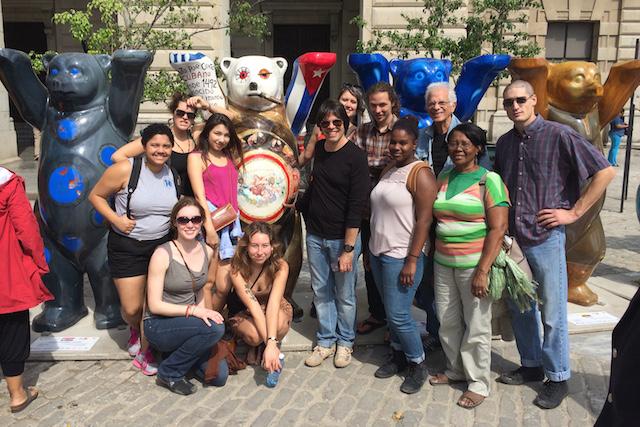 Group photo of students in the Cuba exchange program