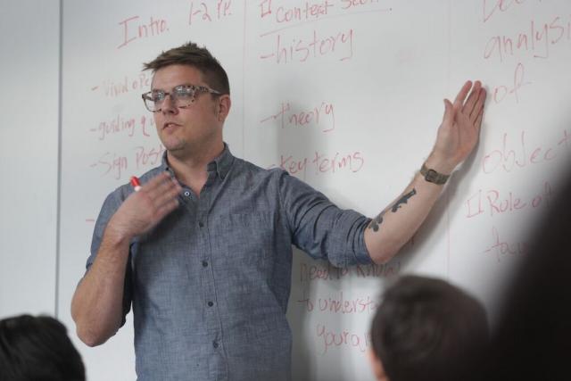 Stephen Dillon in the classroom