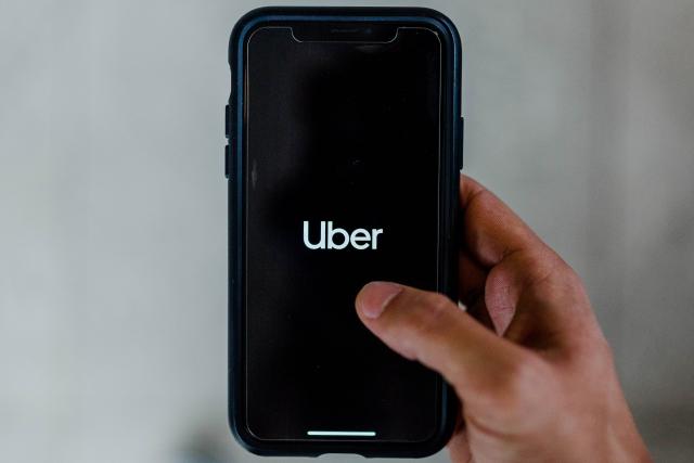 cell phone showing Uber