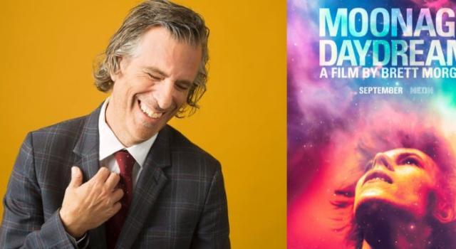 Brett Morgen and "Moonage Daydream" movie poster side by side.