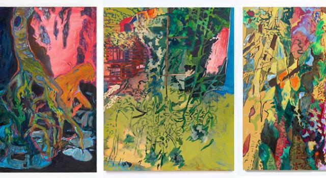 Three colorful paintings by Serena Himmelfarb