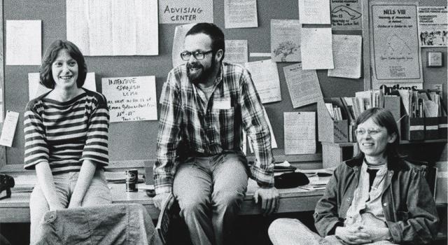 Bill Marsh in the classroom, circa 1978