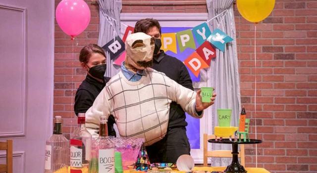 Still from the comic puppet play, “Bill's 44th” 