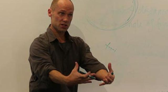 Professor Christoph Cox in the classroom