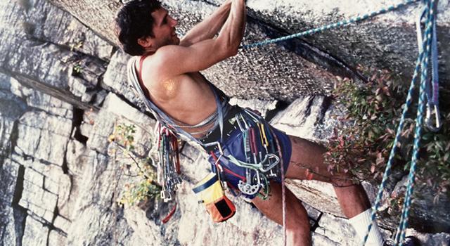 Bob Garmirian climbing rocks