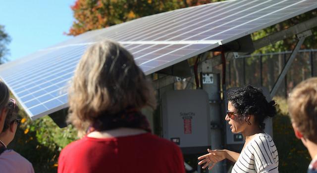 Seeta Sistla tour of campus solar-array field