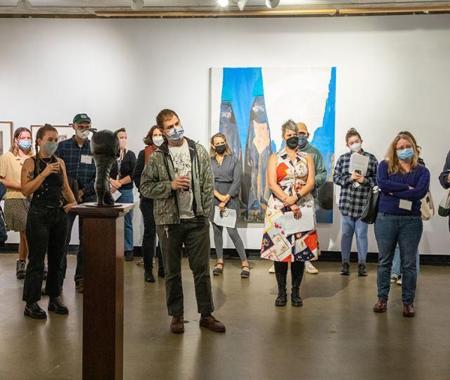 Crowd in Art Gallery