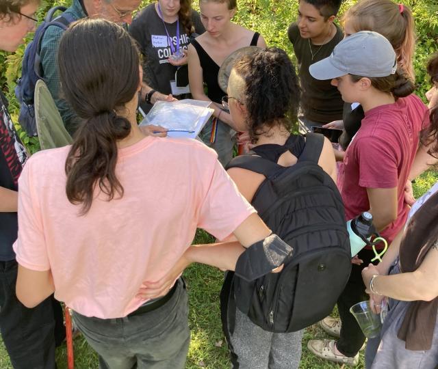 students outside