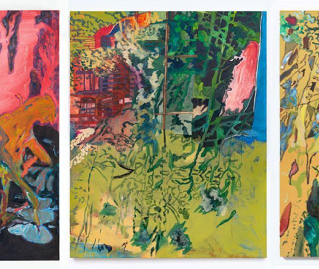 Three colorful paintings by Serena Himmelfarb