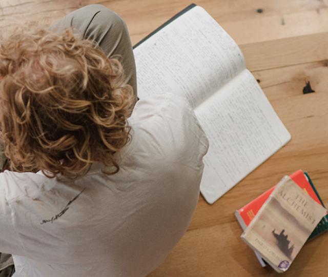 student studying
