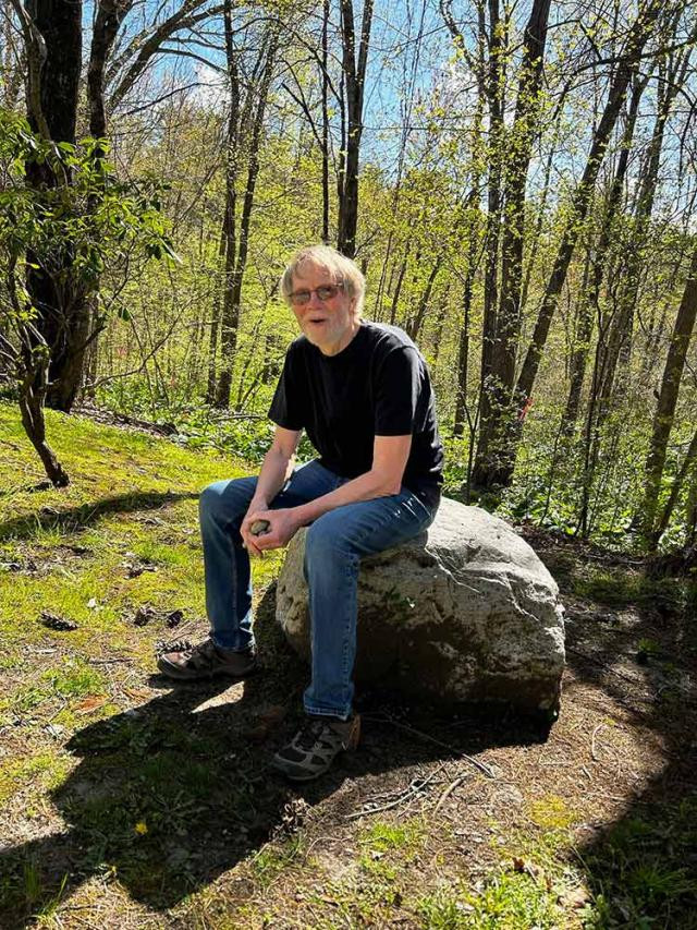 Ken Bradt in the woods