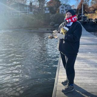 Anneka sampling at Childs River