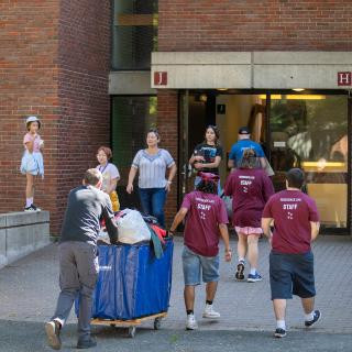 Moving students into dorms