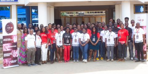 A group photo of participants in "<code_gh>" in Ghana.