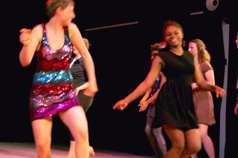 Students of Constance Valis Hill at a Five Colleges dance concert at Hampshire