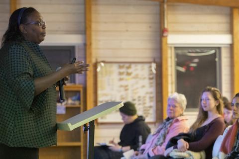 Dorceta Taylor speaking at the Hitchcock Center