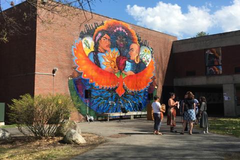A mural by Hampshire College Alum Mika Gonzalez