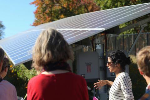 Seeta Sistla tour of campus solar-array field