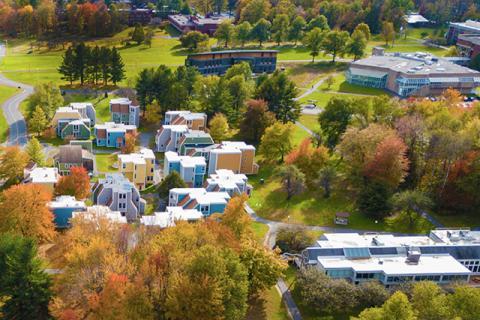 Hampshire campus from a drone camera