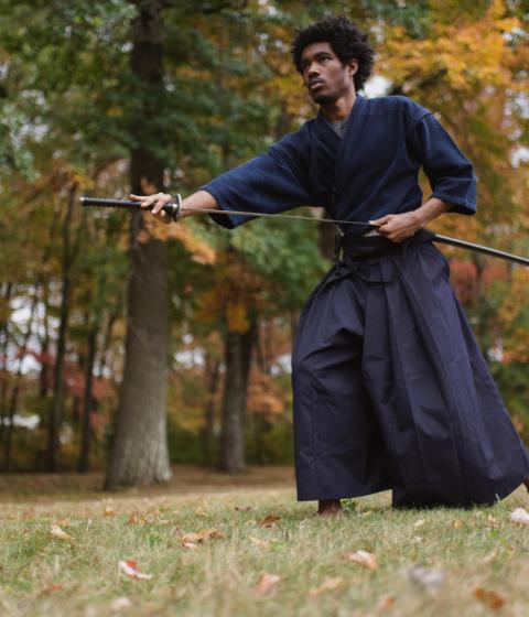 Student practicing Japanese Swordsmanship Iaido